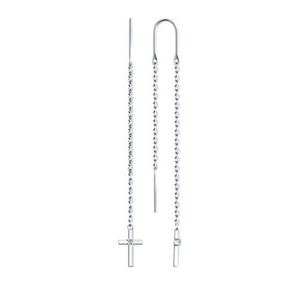 Серьги из серебра с бриллиантами